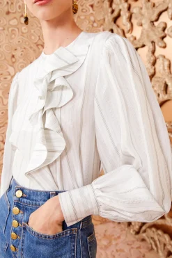 Cheap Ulla Johnson Adelaide Blouse Chalk