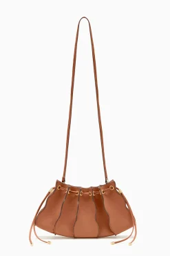 Outlet Ulla Johnson Adria Pleated Wave Clutch Pecan Brown