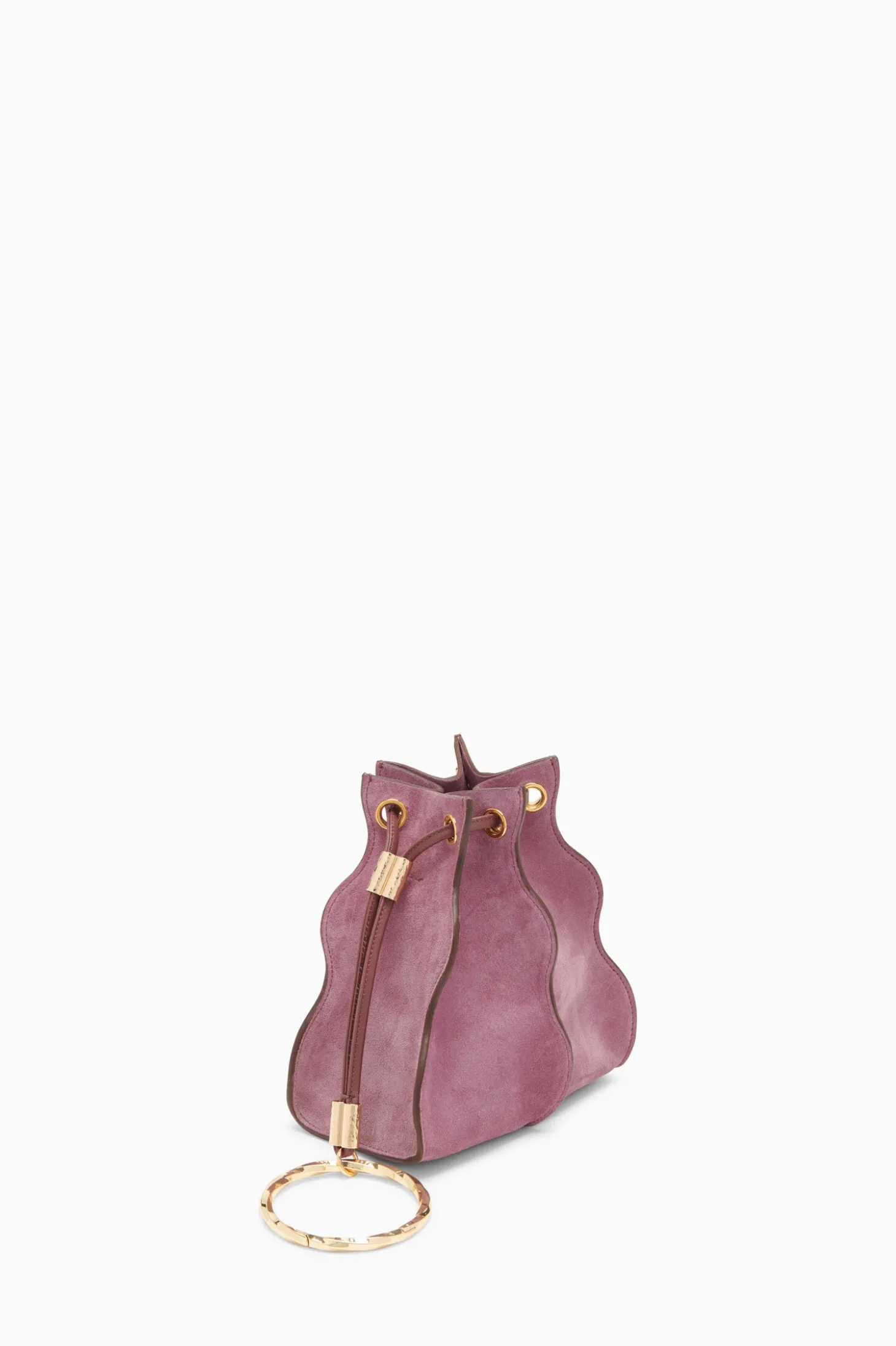 New Ulla Johnson Adria Pleated Wave Pochette Lilac