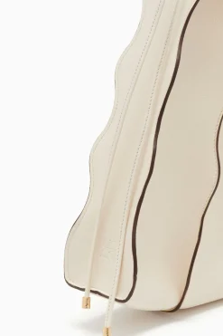 New Ulla Johnson Adria Pleated Wave Tote Alabaster