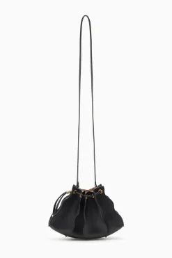 New Ulla Johnson Adria Pleated Wave Wristlet Noir