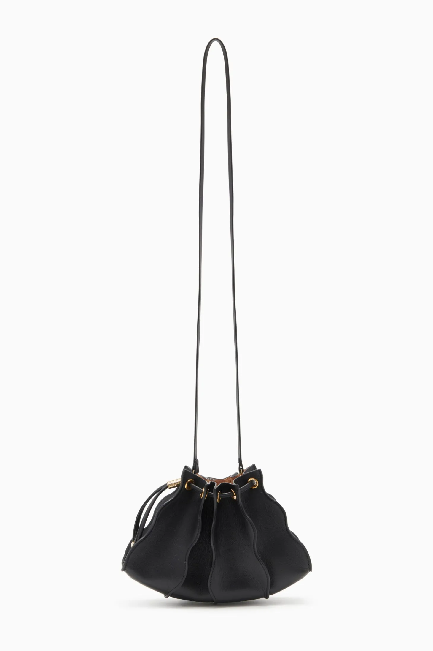 New Ulla Johnson Adria Pleated Wave Wristlet Noir