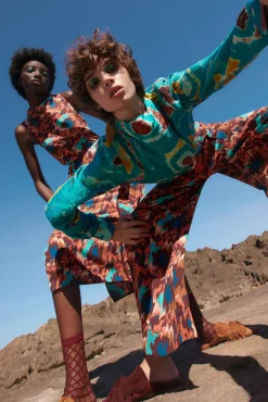 Sale Ulla Johnson Albia Blouse Ocean Jasper