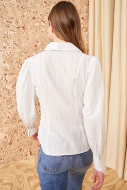 Clearance Ulla Johnson Arden Blouse Sky Stripe