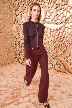 Best Ulla Johnson Asha Top Mahogany