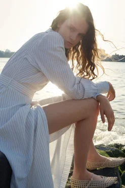 Cheap Ulla Johnson Athena Dress Sky Stripe