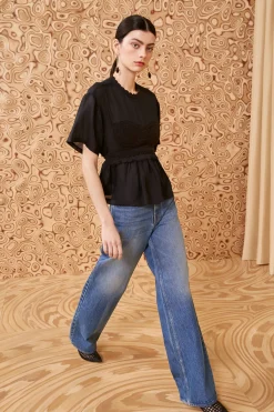 Cheap Ulla Johnson Cari Top Noir