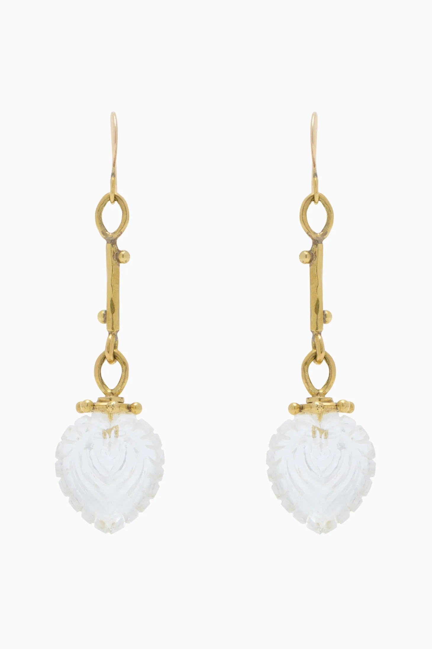 Sale Ulla Johnson Carved Heart Earrings Clear Quartz