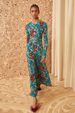 Sale Ulla Johnson Ceryse Dress Jade Floral