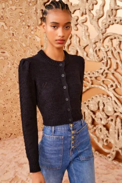 Sale Ulla Johnson Delphina Cardigan Noir
