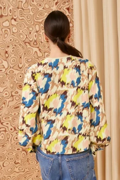 Sale Ulla Johnson Greta Blouse Citrus Blossom