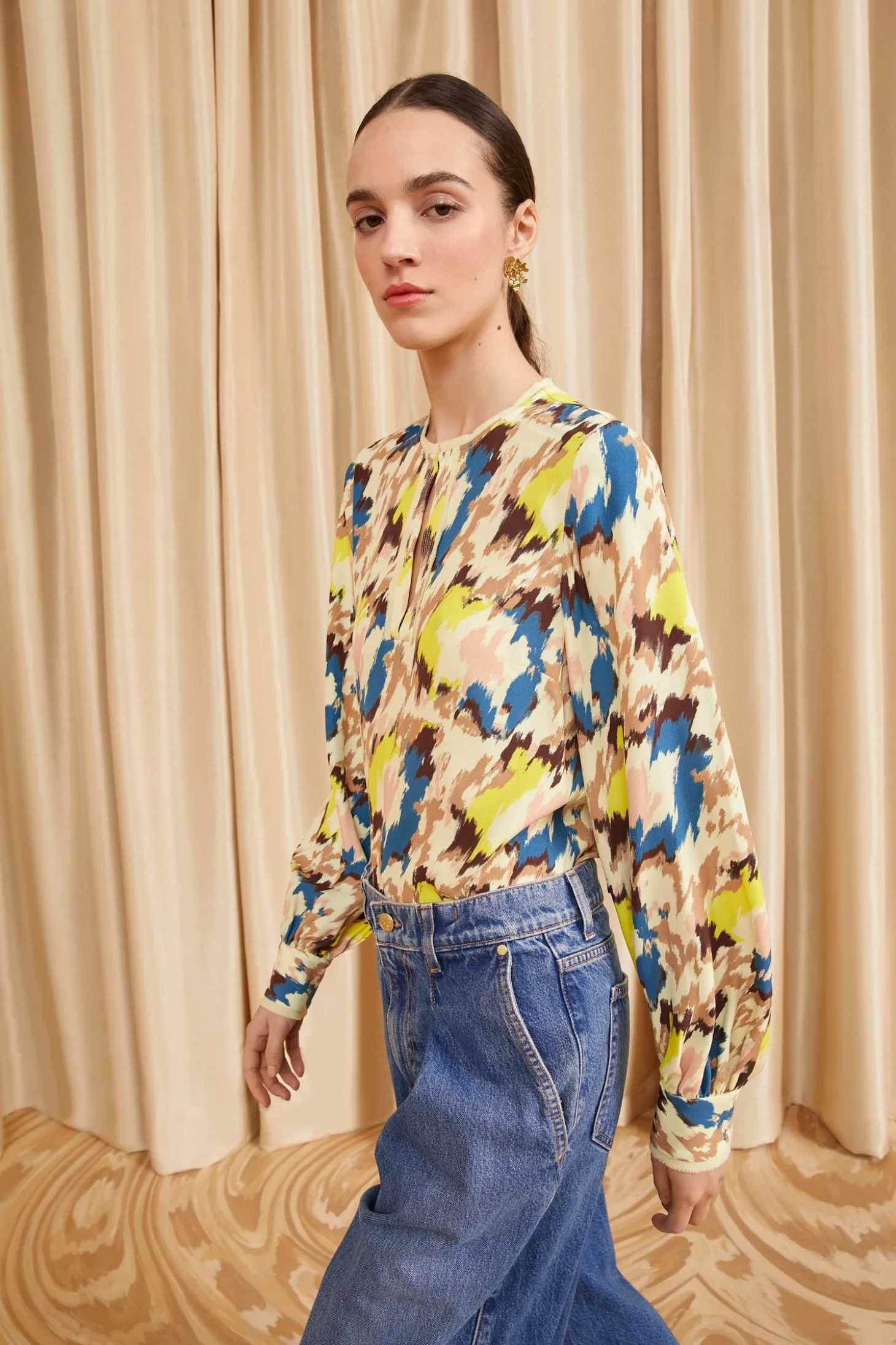 Sale Ulla Johnson Greta Blouse Citrus Blossom