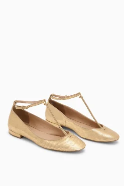 Flash Sale Ulla Johnson Louise Mary Jane Ballet Flat Gold Python