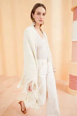 New Ulla Johnson Martina Shawl Cream