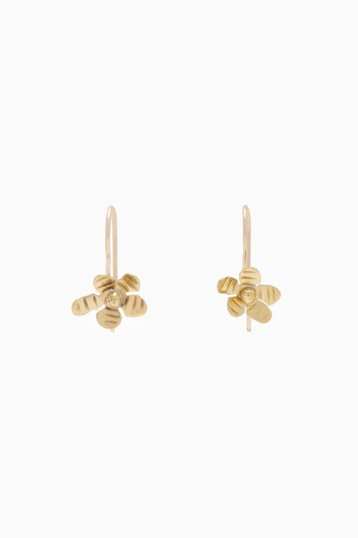 Store Ulla Johnson Mini Flower Drop Earring Brass