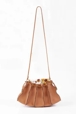 New Ulla Johnson Sisley X Adria Pleated Wave Amber Brown