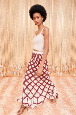 Best Sale Ulla Johnson Summer Skirt Claret