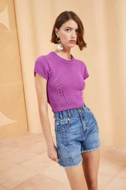 Clearance Ulla Johnson The Charlotte Short Danube Medium Indigo Wash