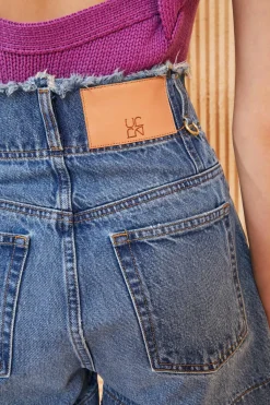 Clearance Ulla Johnson The Charlotte Short Danube Medium Indigo Wash