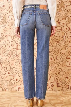 Best Ulla Johnson The French Knot Daphne Jean Danube Medium Indigo Wash