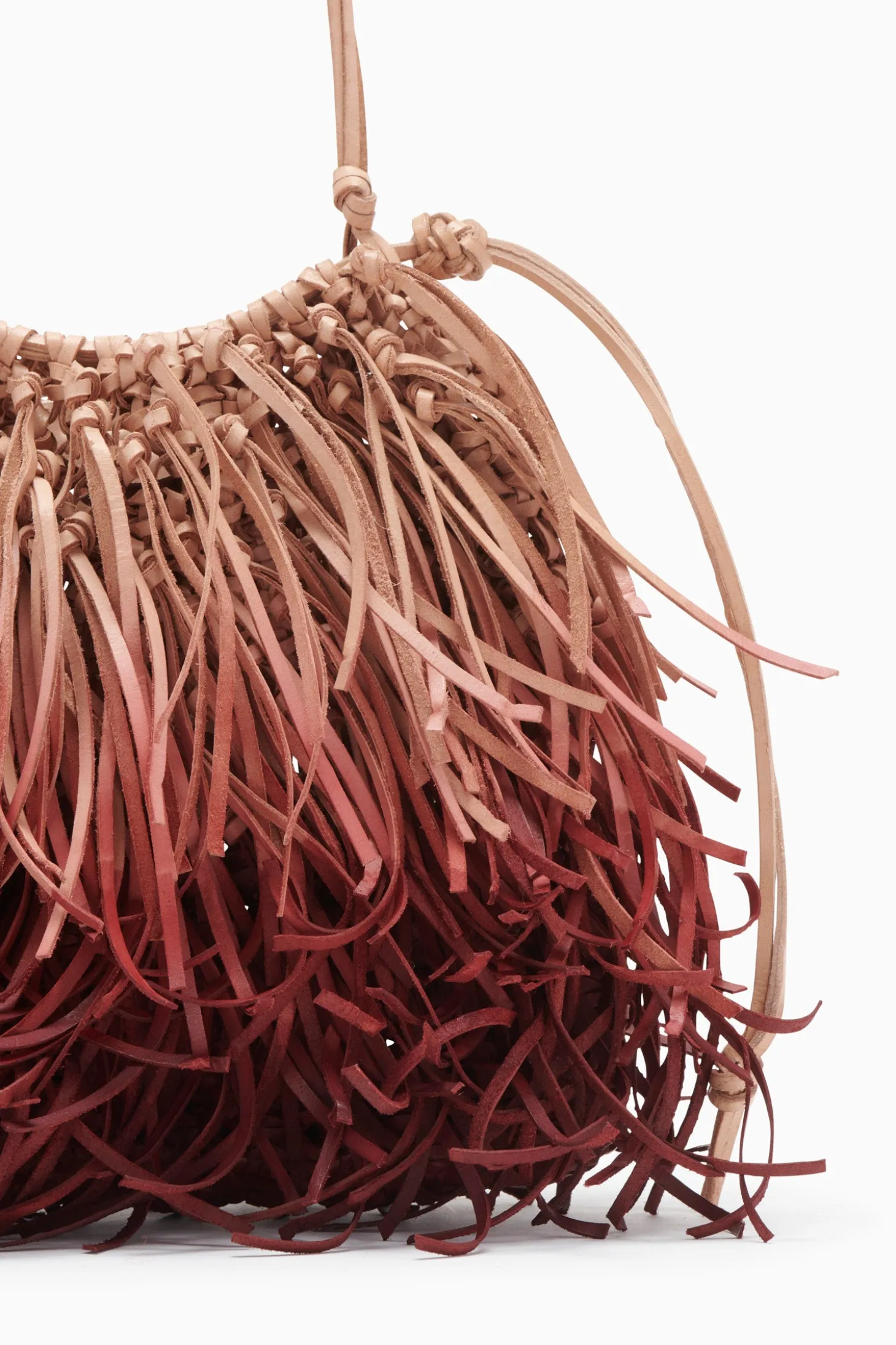 Shop Ulla Johnson Valeria Fringe Crossbody Pomegranate Ombre