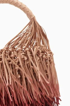 New Ulla Johnson Valeria Small Fringe Hobo Pomegranate Ombre