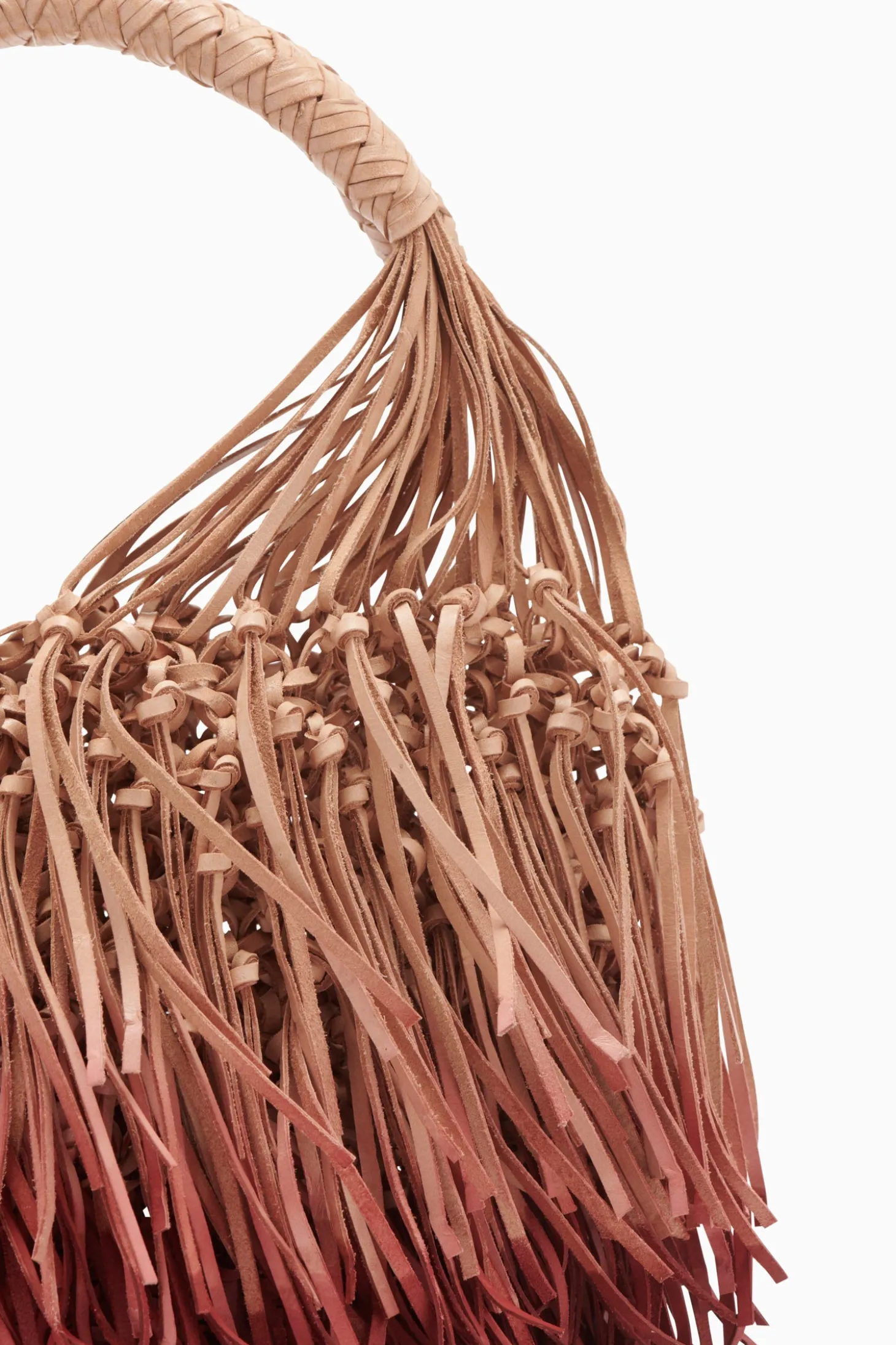 New Ulla Johnson Valeria Small Fringe Hobo Pomegranate Ombre