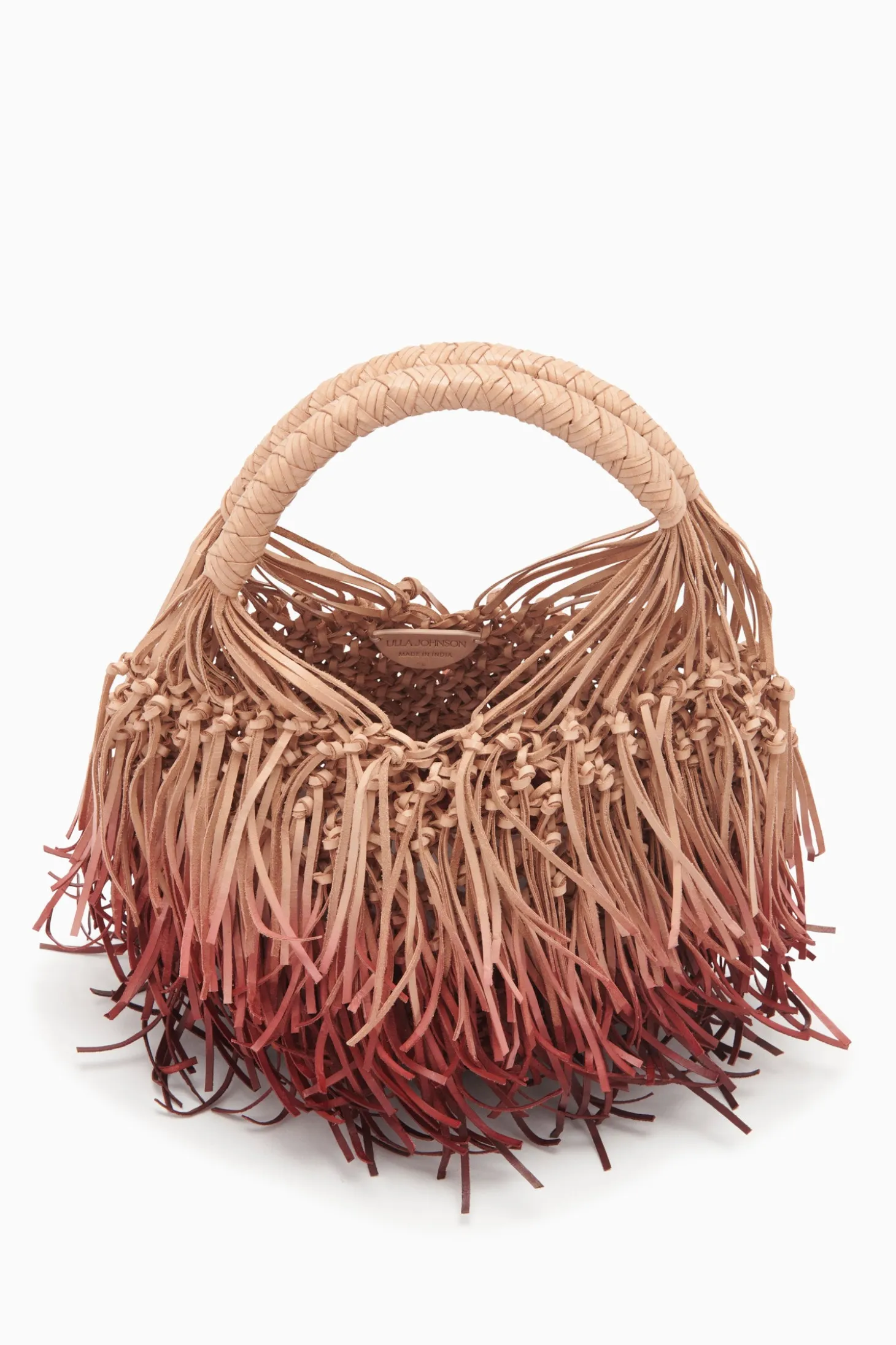 New Ulla Johnson Valeria Small Fringe Hobo Pomegranate Ombre