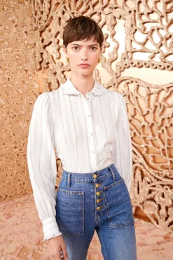 Clearance Ulla Johnson Vedra Blouse Chalk